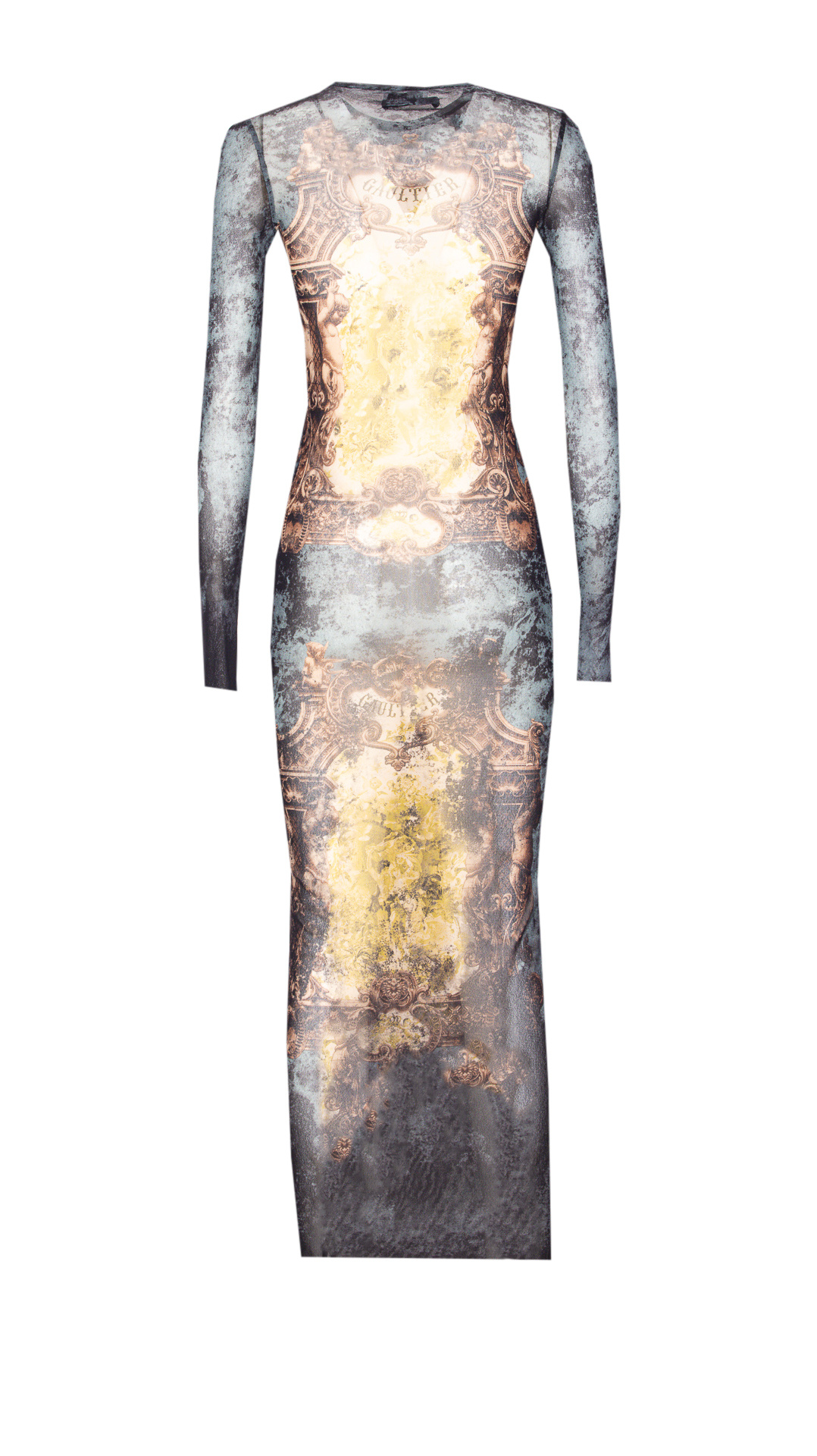 Jean Paul Gaultier Printed Dress In Gray