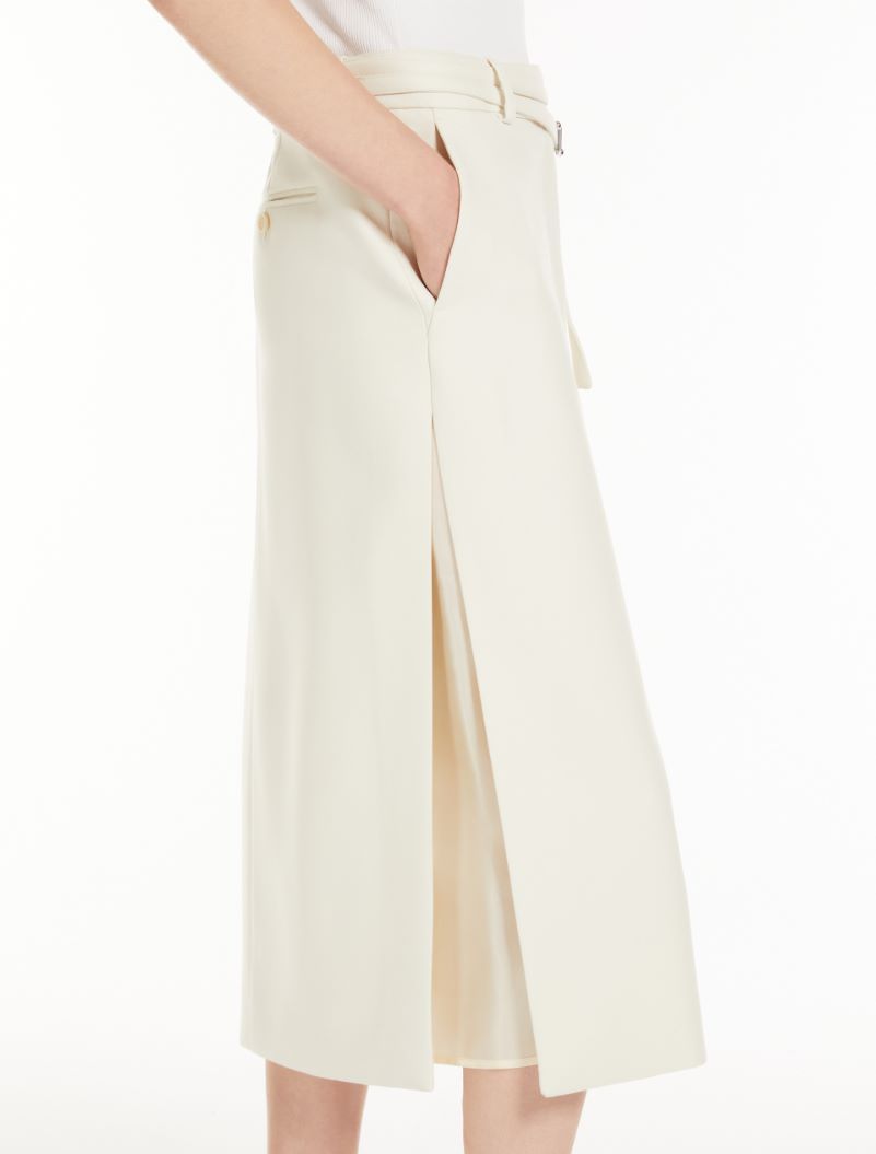 Sportmax Garbo Belted Midi Skirt In White
