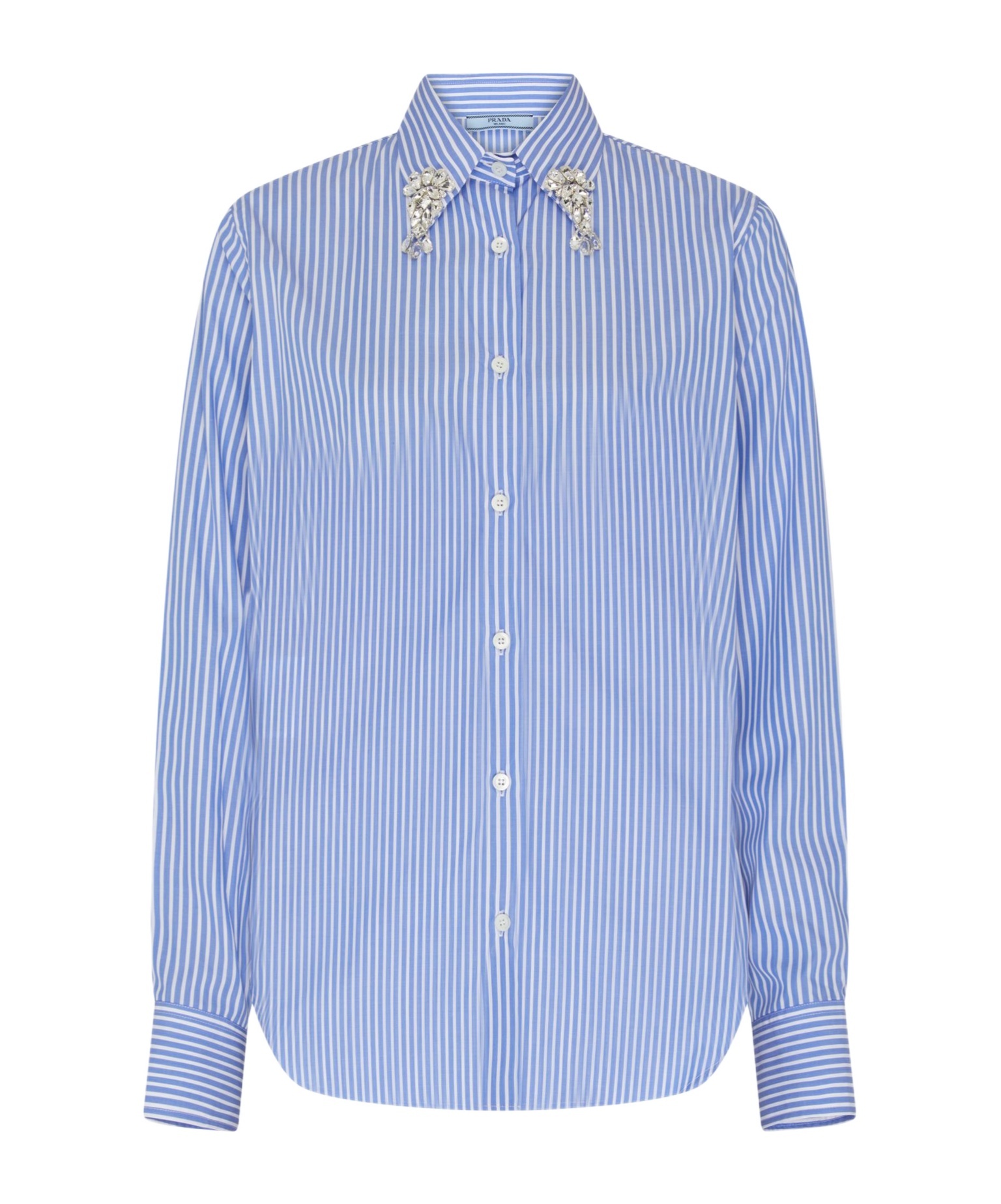 Prada Poplin Shirt With Rhinestone Detail
