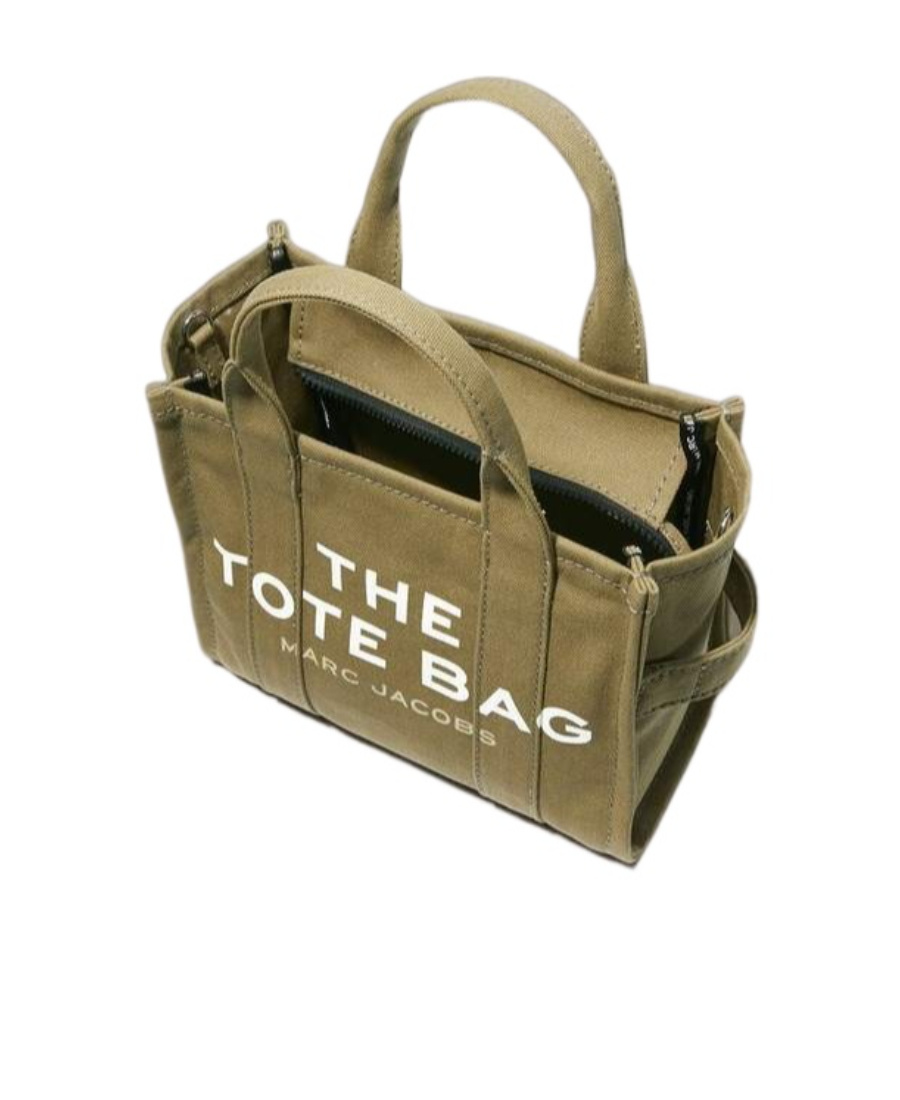 Marc Jacobs Logo Printed Zip-up Small Tote Bag In Brown