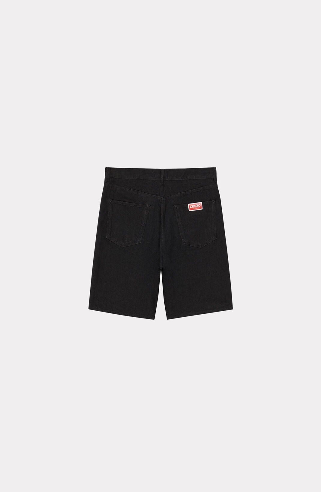 Kenzo Logo-patch Bermuda Shorts In Black
