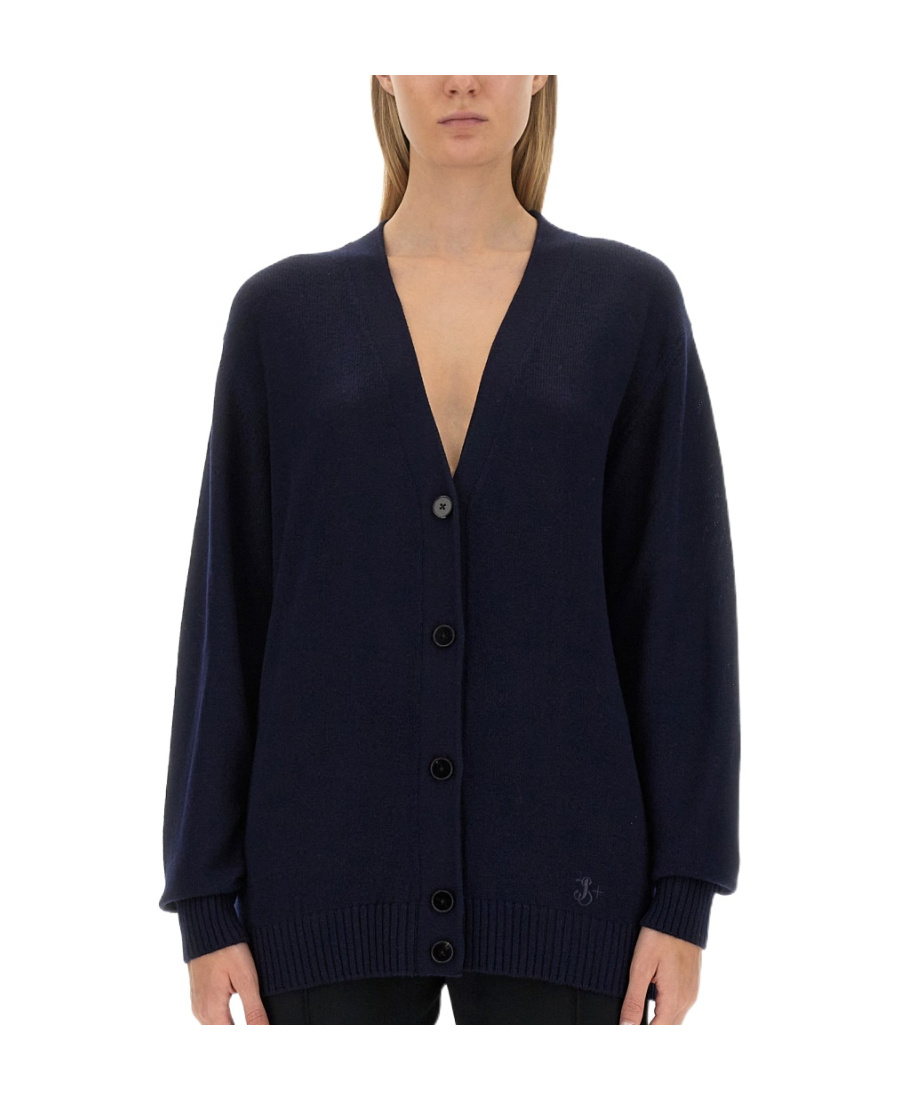 Jil Sander Wool Cardigan In Black