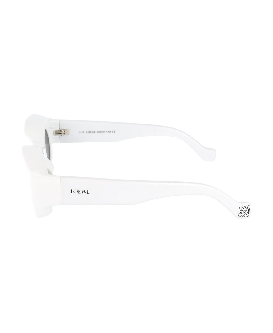 Loewe Logo Rectangular Frame Sunglasses In White