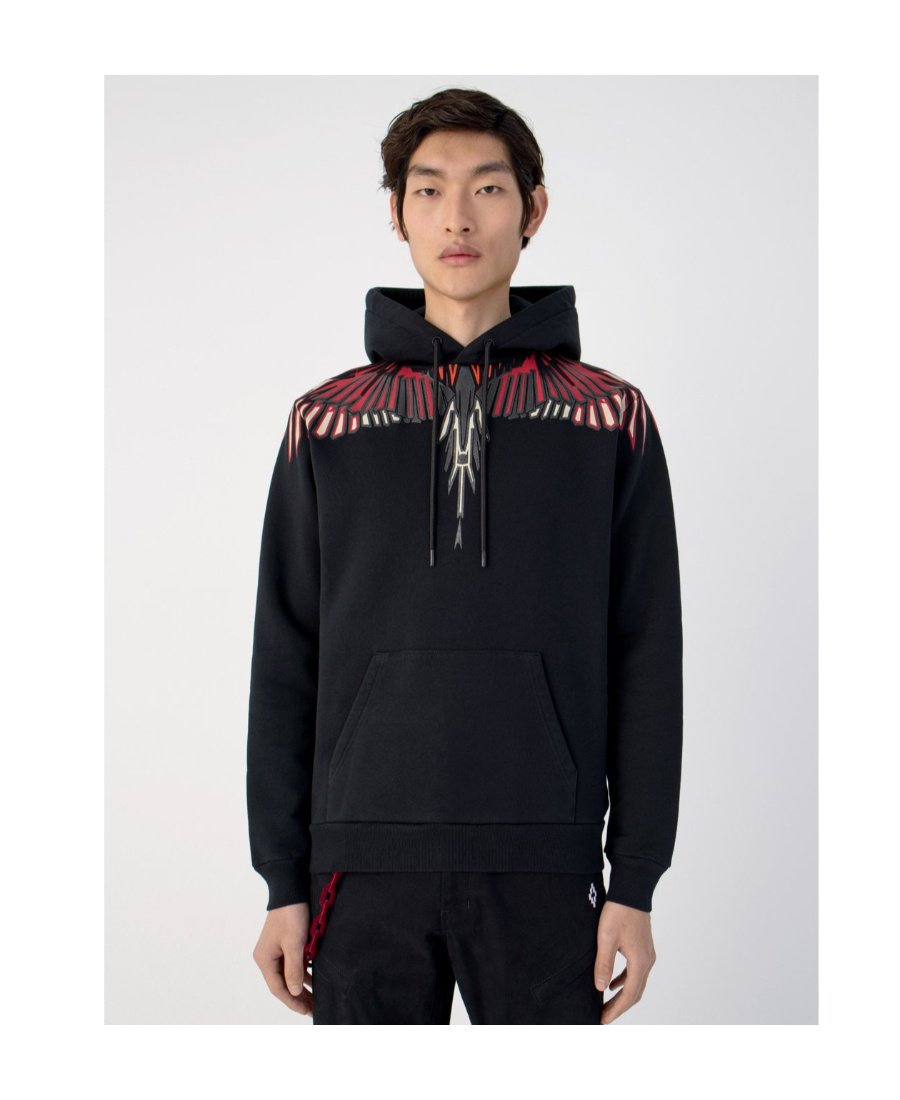 MARCELO BURLON COUNTY OF MILAN GEOMETRIC WING PRINT HOODED HOODED HOODIE