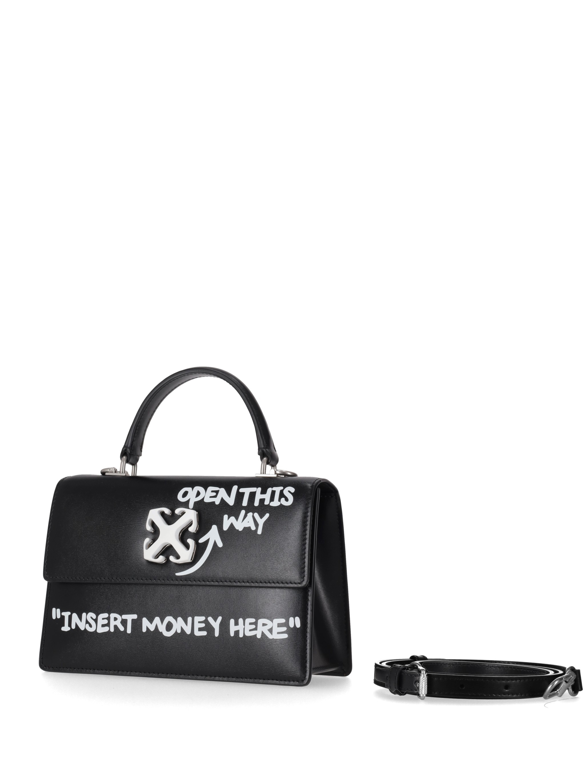 Off-white Jitney 1.4 Handbag With Lettering In Black