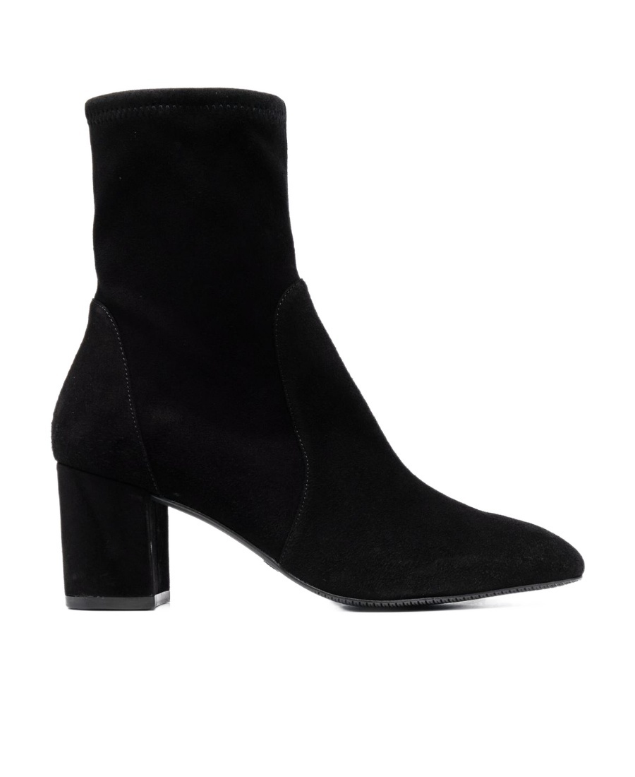 Stuart Weitzman Yuliana 60 Suede Leather Ankle Boot In Black