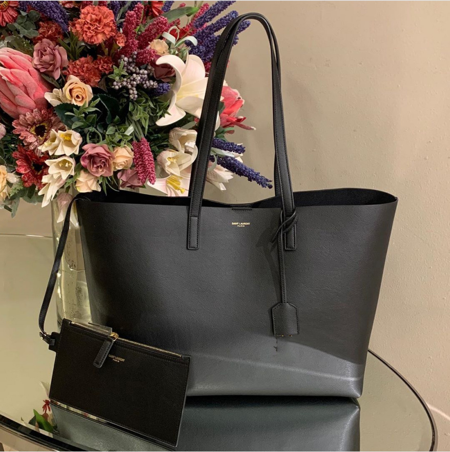 Saint Laurent Large Shopper Tote Bag In Black