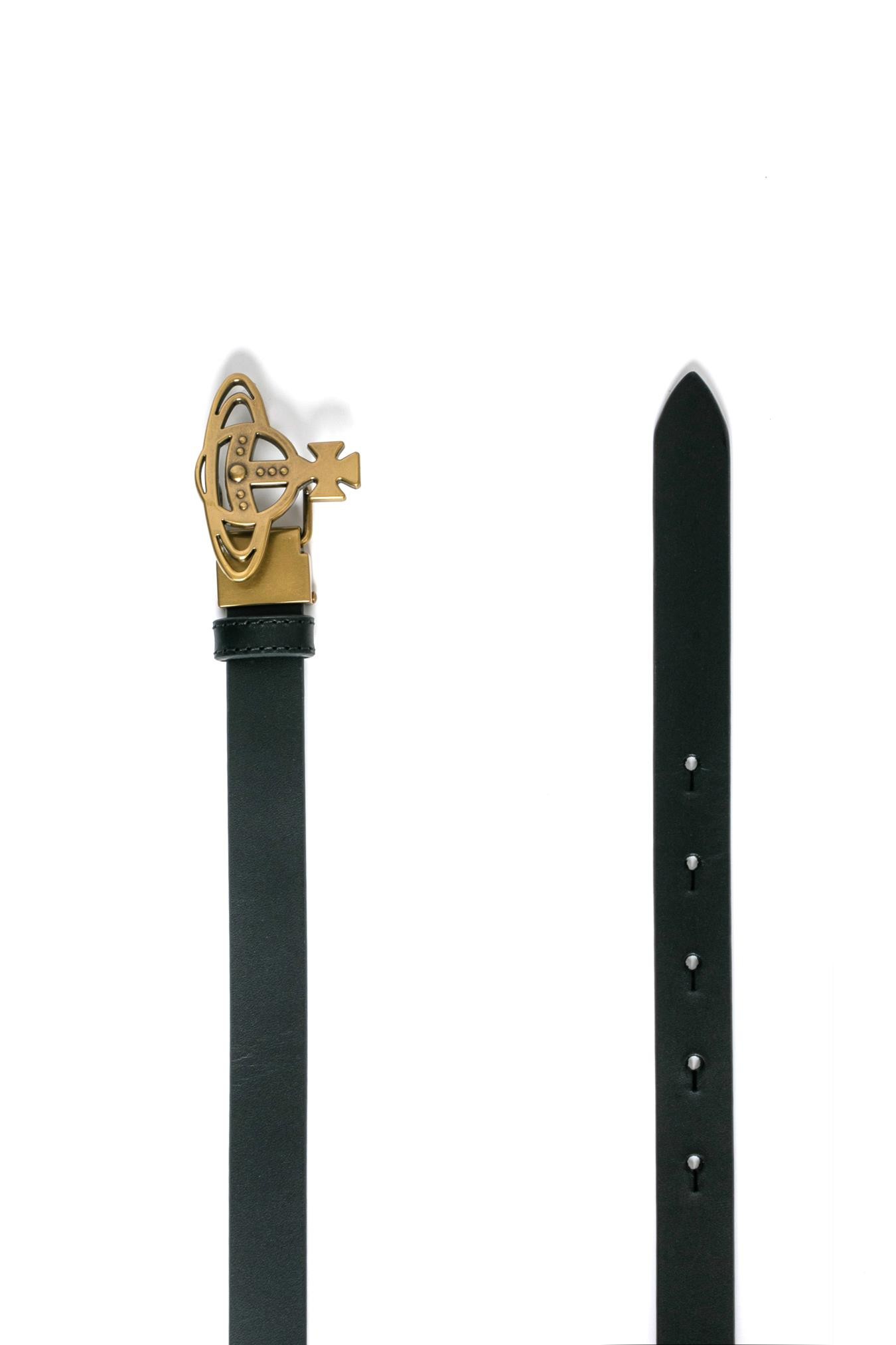 Vivienne Westwood Line Orb-buckle Belt In Black