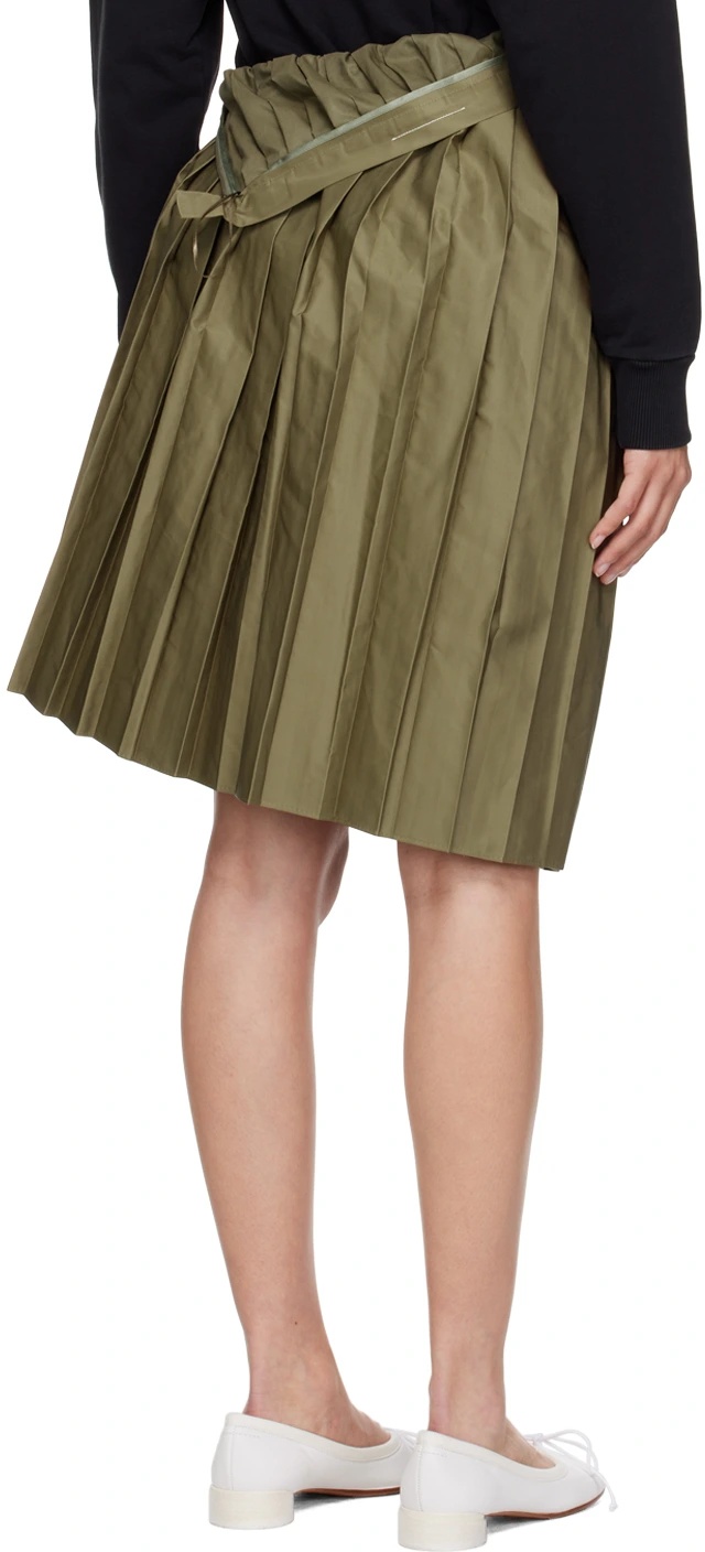 Shop Mm6 Maison Margiela Pleated Midi Skirt In Green