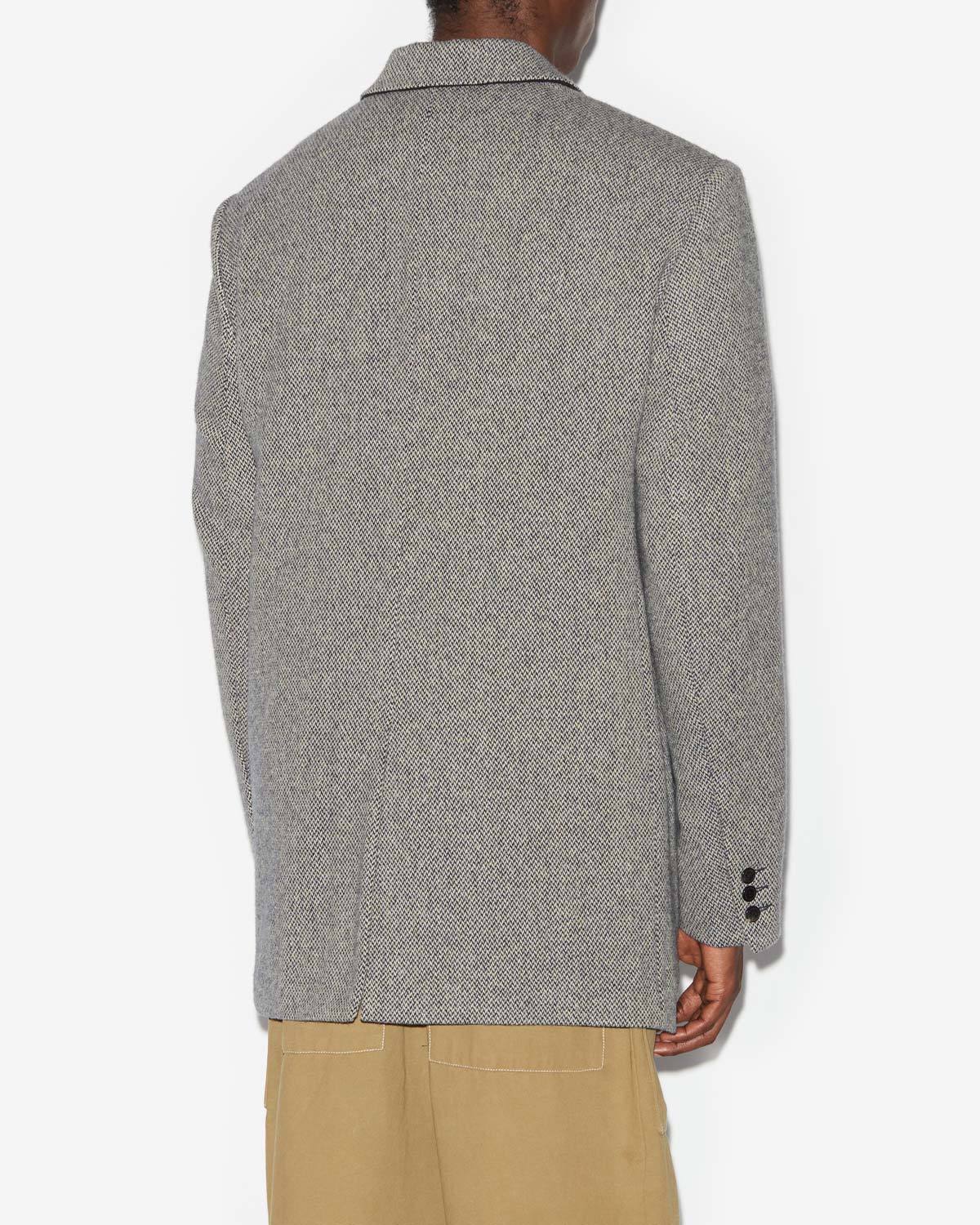 Isabel Marant Fahar Two-color Wool Suit Coat In Gray