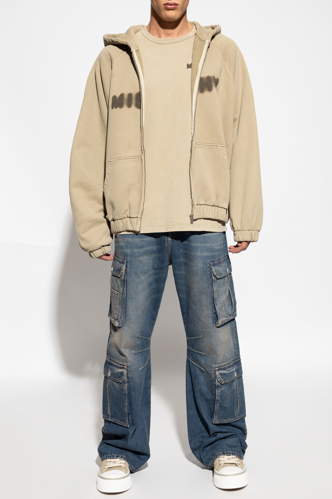 Misbhv Logo-print Cotton T-shirt In Nude