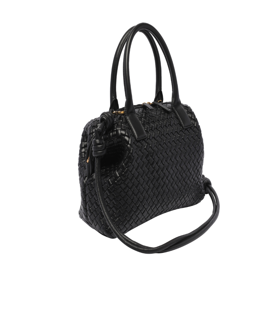 Bottega Veneta Double Handle And One Shoulder Bag In Black