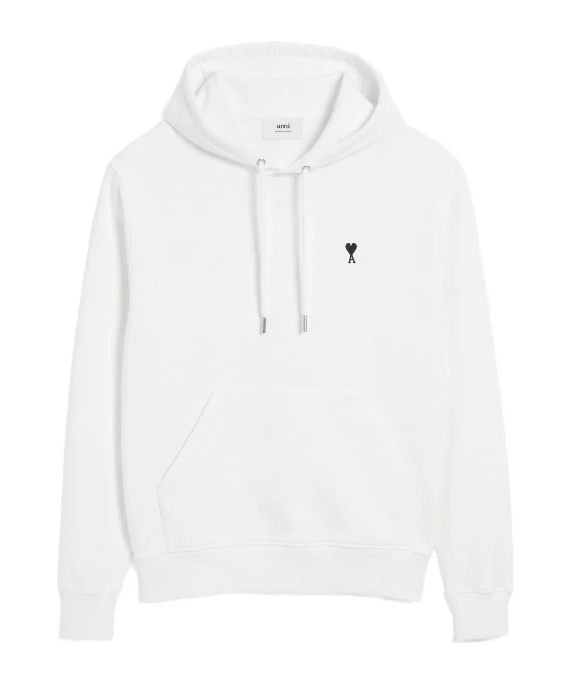 Ami Alexandre Mattiussi Long-sleeved Hooded Sweatshirt In White