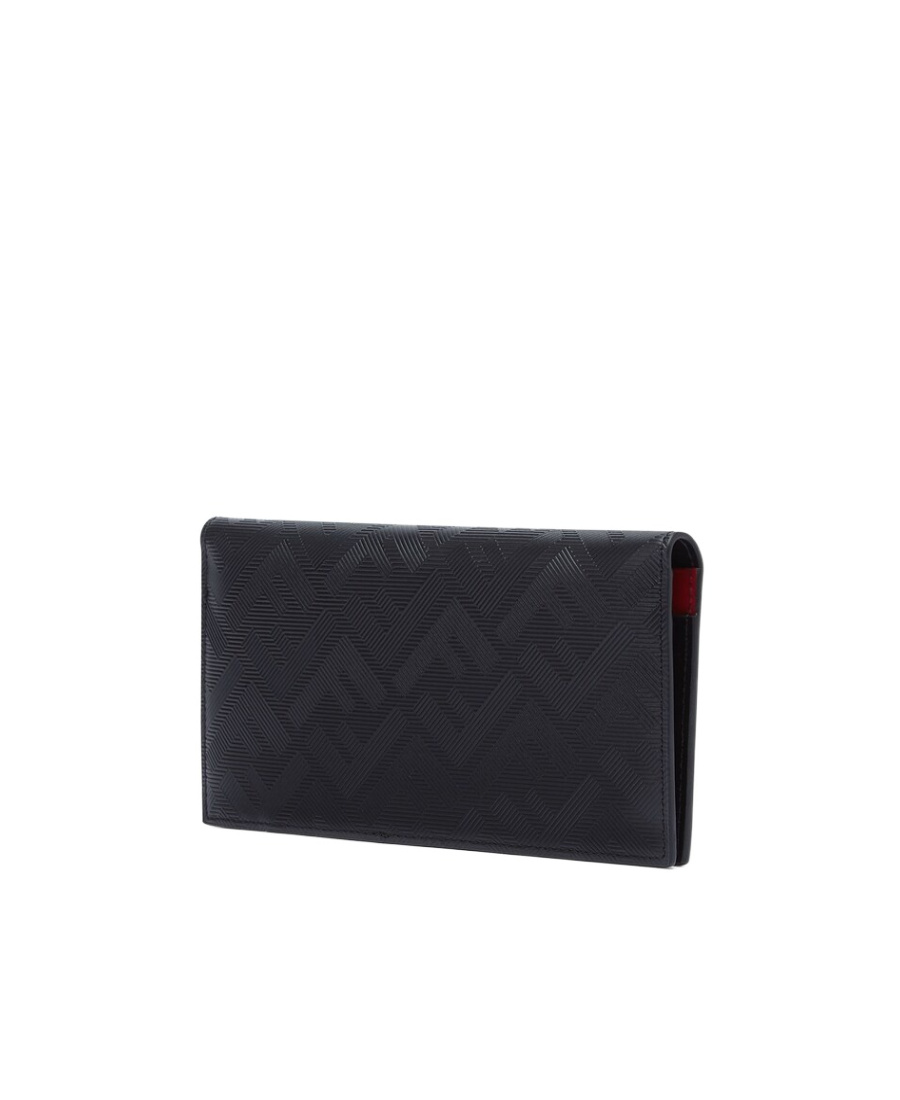 Fendi Logo Double-folded Wallet In Black