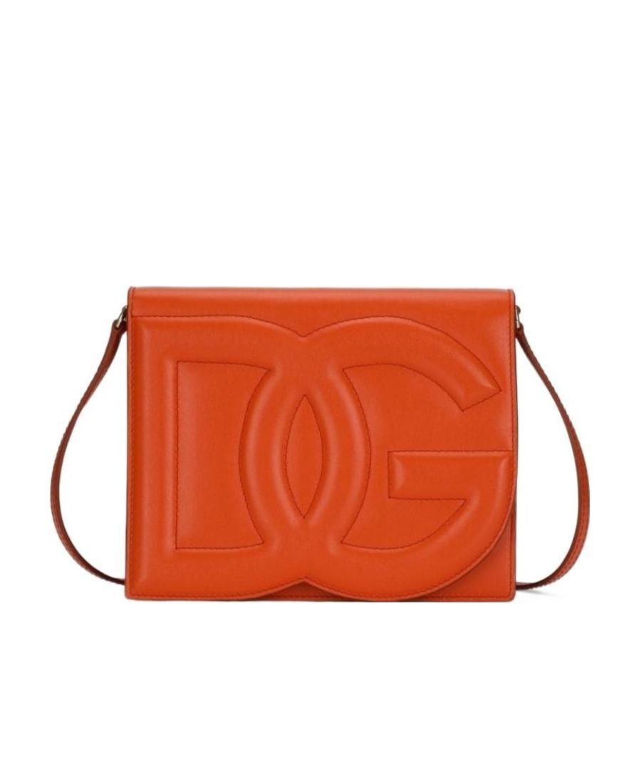 Dolce & Gabbana Leather Embossed-logo Crossbody In Red