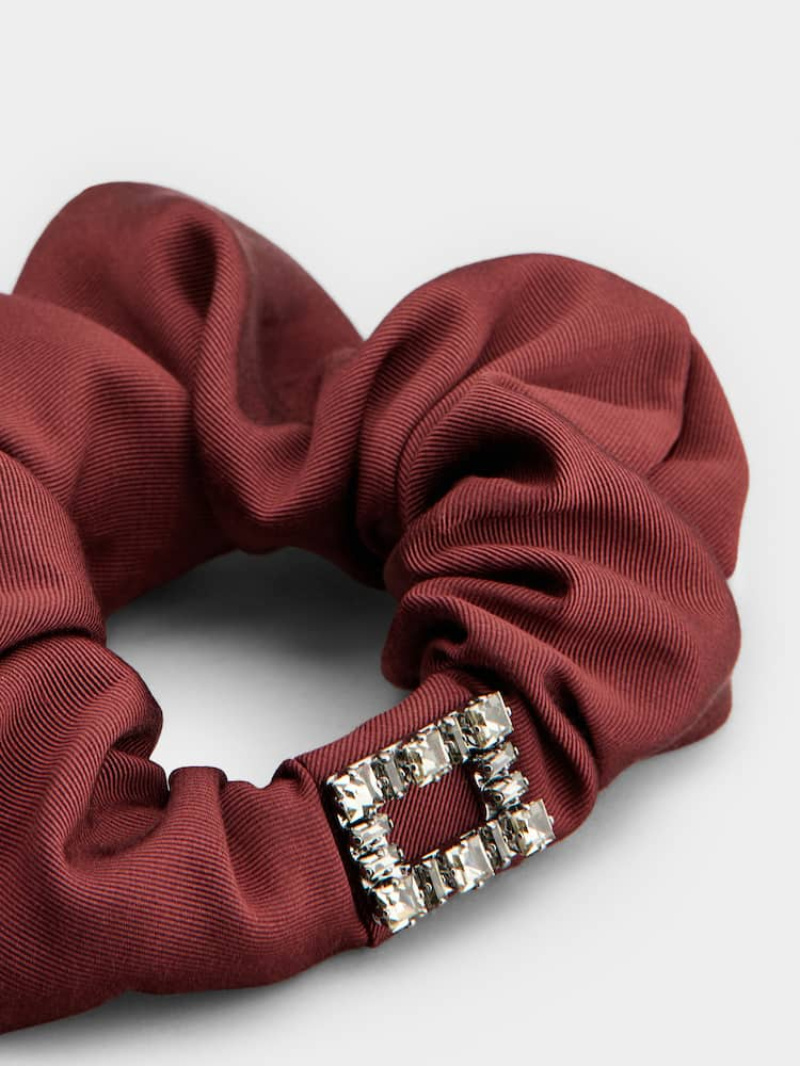 Roger Vivier Très Vivier Scrunchie In Grosgrain In Burgundy