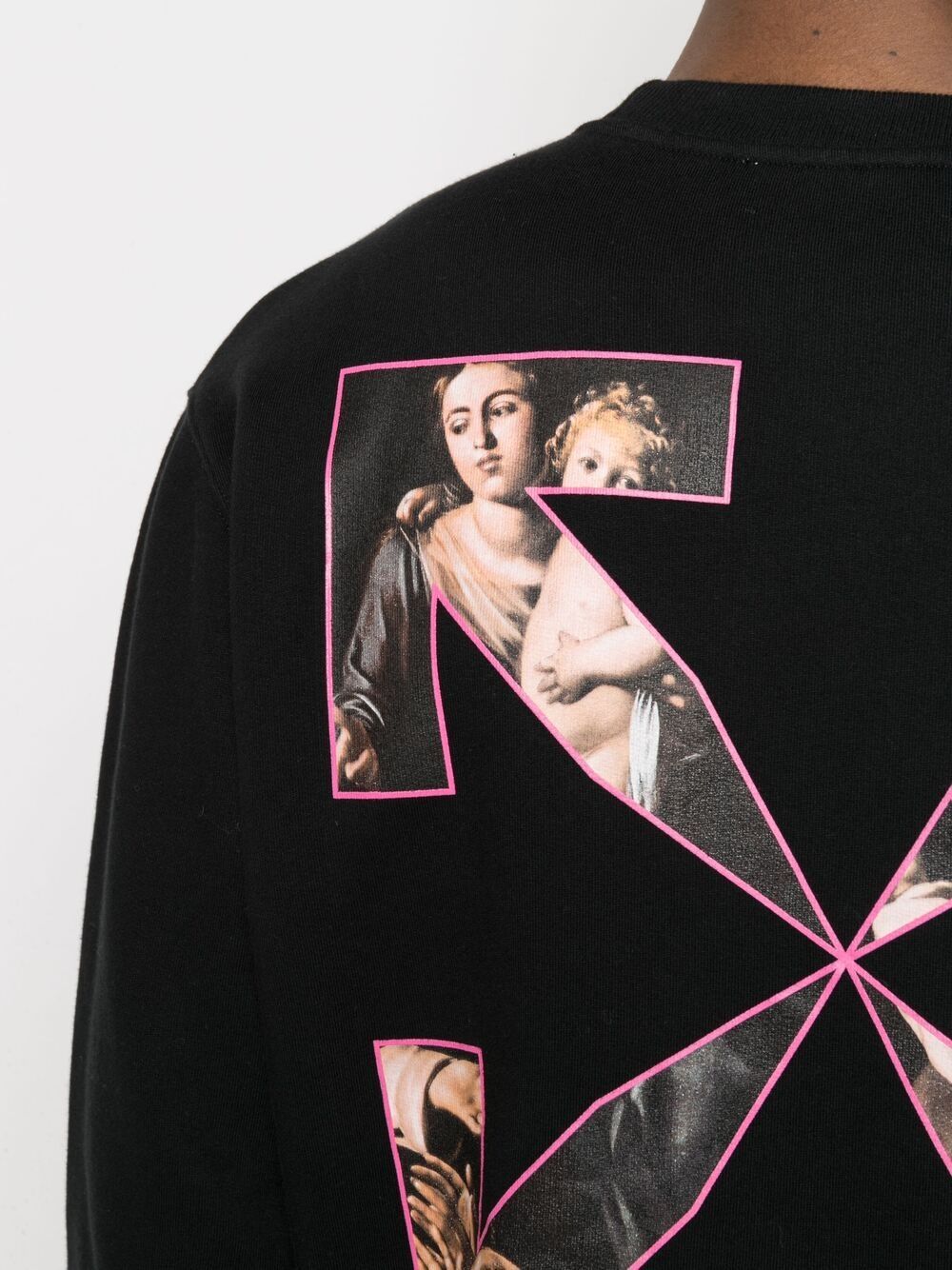 Off-white Ss21 Arrows Pattern Printing Round Neck Long Sleeves Version Black