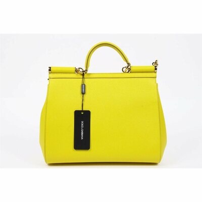 Dolce & Gabbana Logo Details Handbag In Yellow
