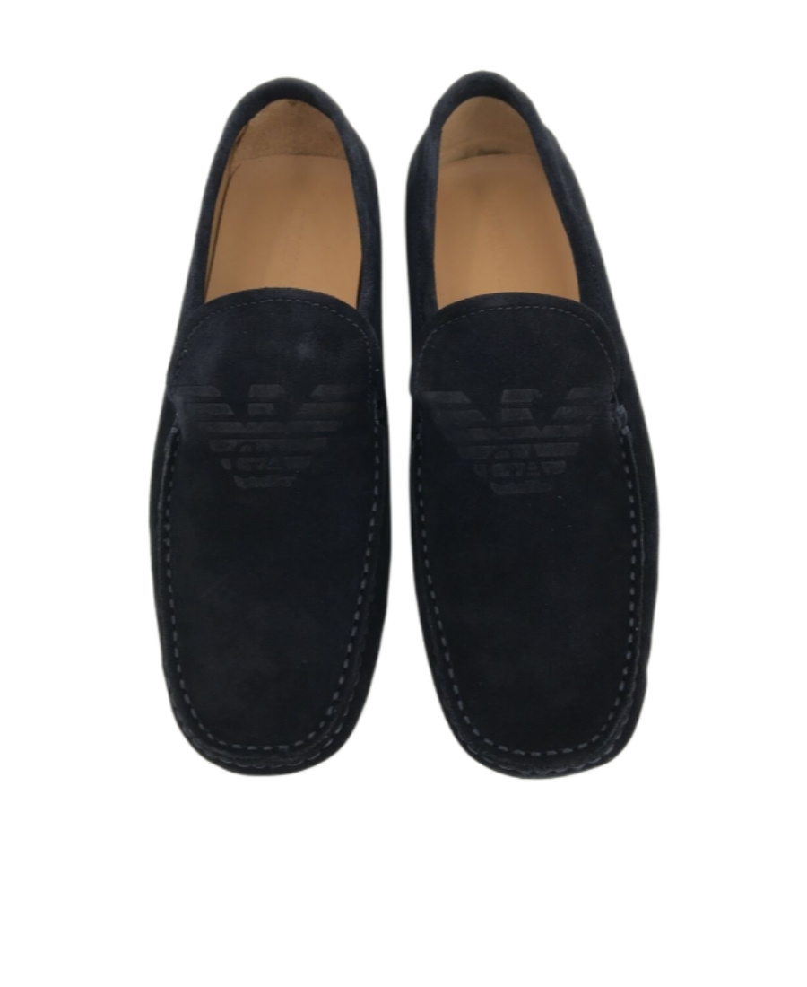 Emporio Armani Logo Business Casual Shoes In Black
