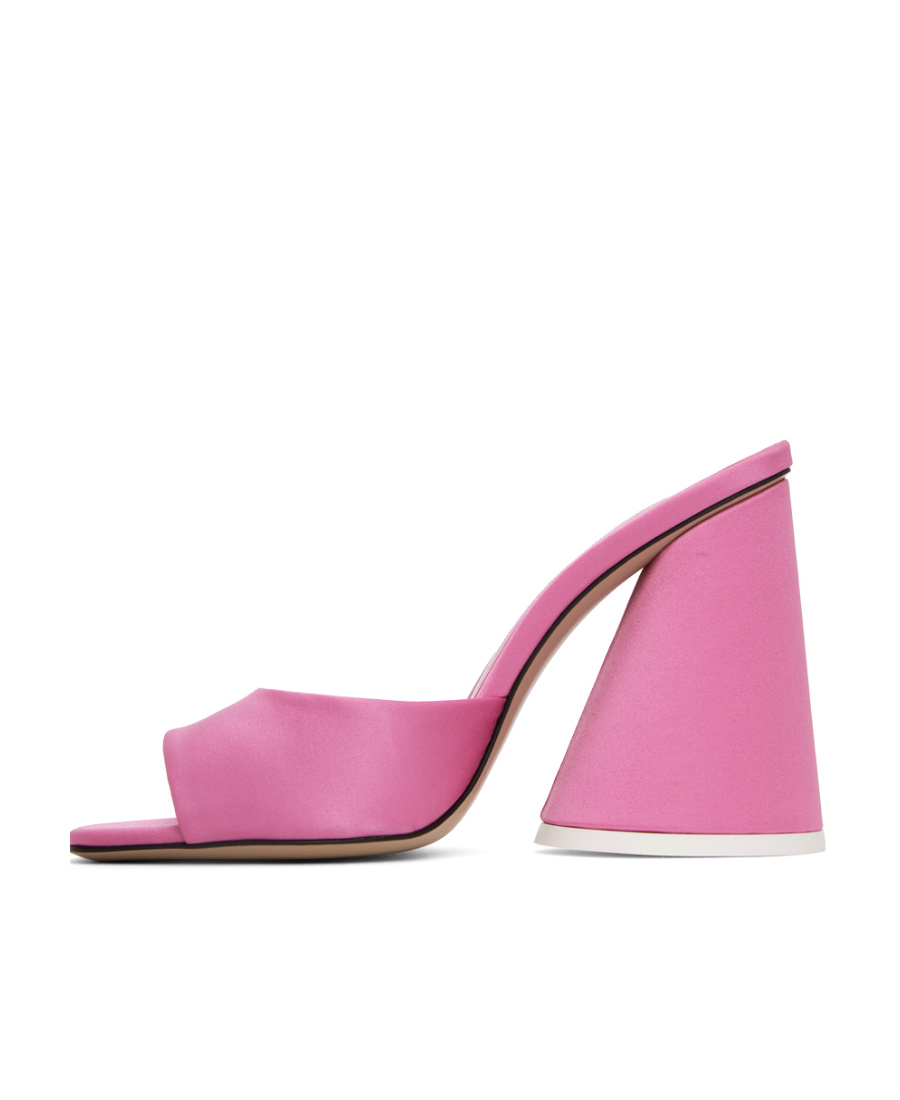 Shop Attico Luz 105mm Satin Mules In Pink