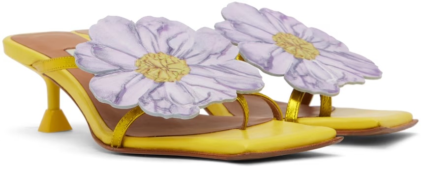 Miista Square-headed High-heeled Sandals In Multicolor
