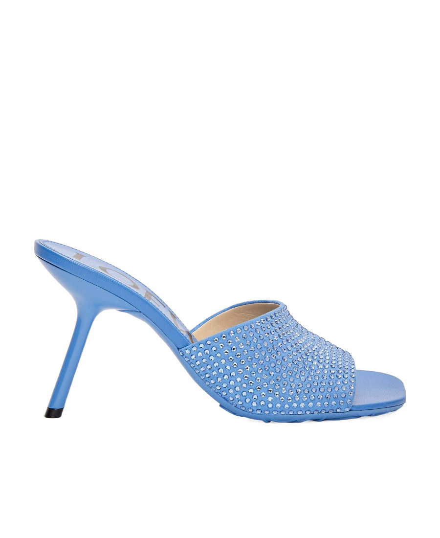 Loewe Petal Strassed 90 Mule In Blue