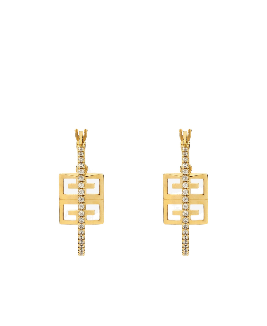 Givenchy 4g Metal Crystal Earrings In Yellow