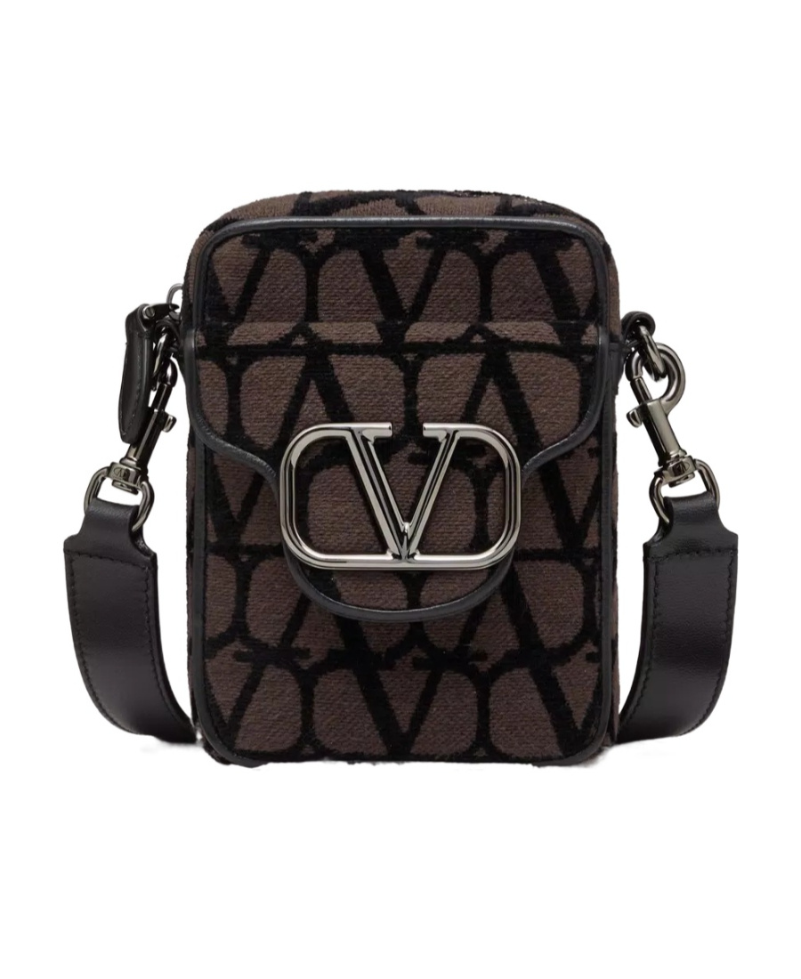 Valentino Vlogo Logo-plaque Messenger Bag In Black