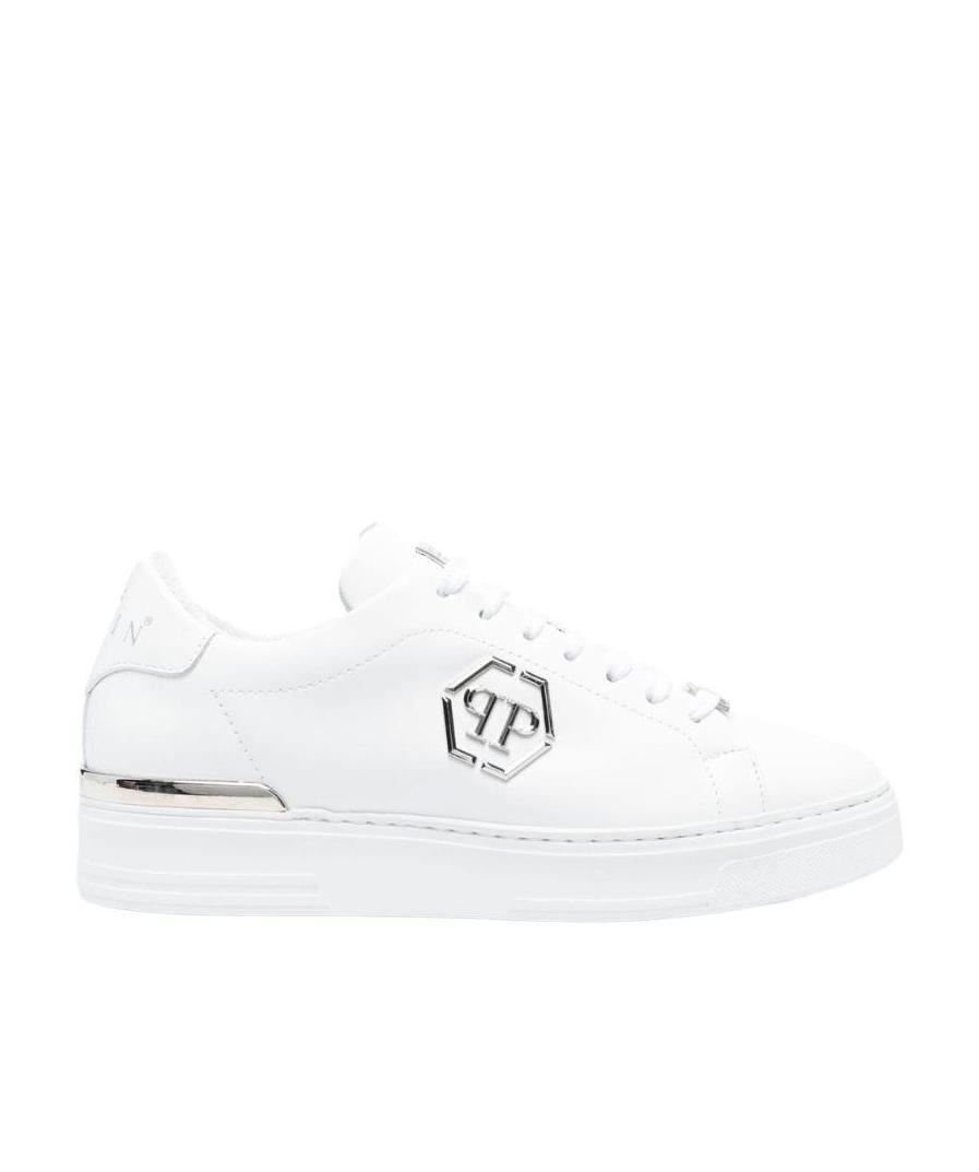 Philipp Plein White Leather Sneakers In White