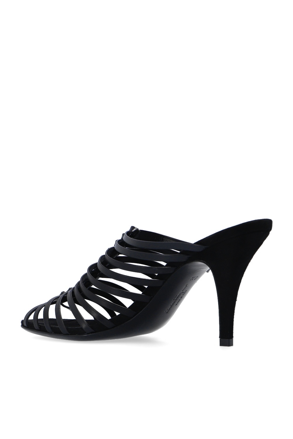 Ferragamo Braided High Heel Sandals In Black