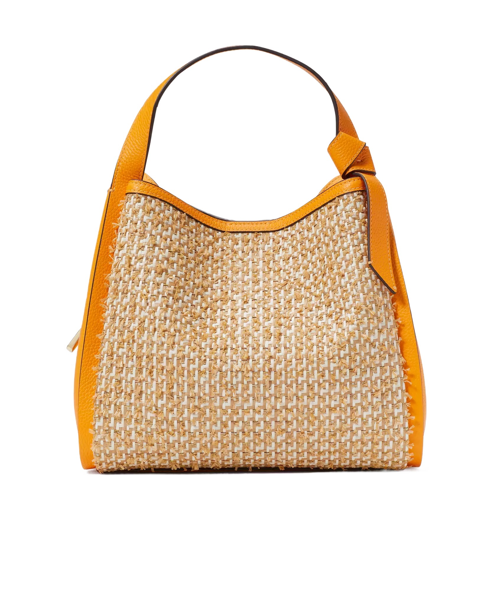 Kate Spade Medium Knott Tweed Leather Bag In Nude