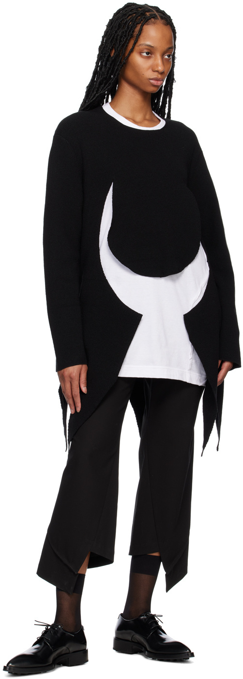 Shop Comme Des Garçons Cut-out Detail Asymmetric Jumper In Black