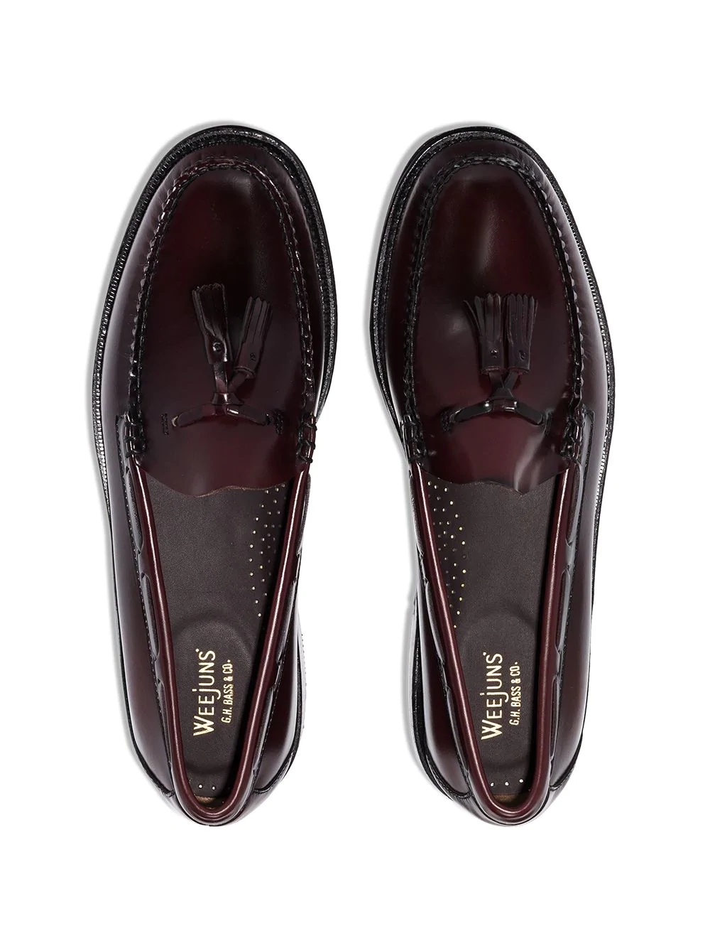 G.h. Bass & Co. Weejun Larkin Tassel-trimmed Leather Loafers In Black
