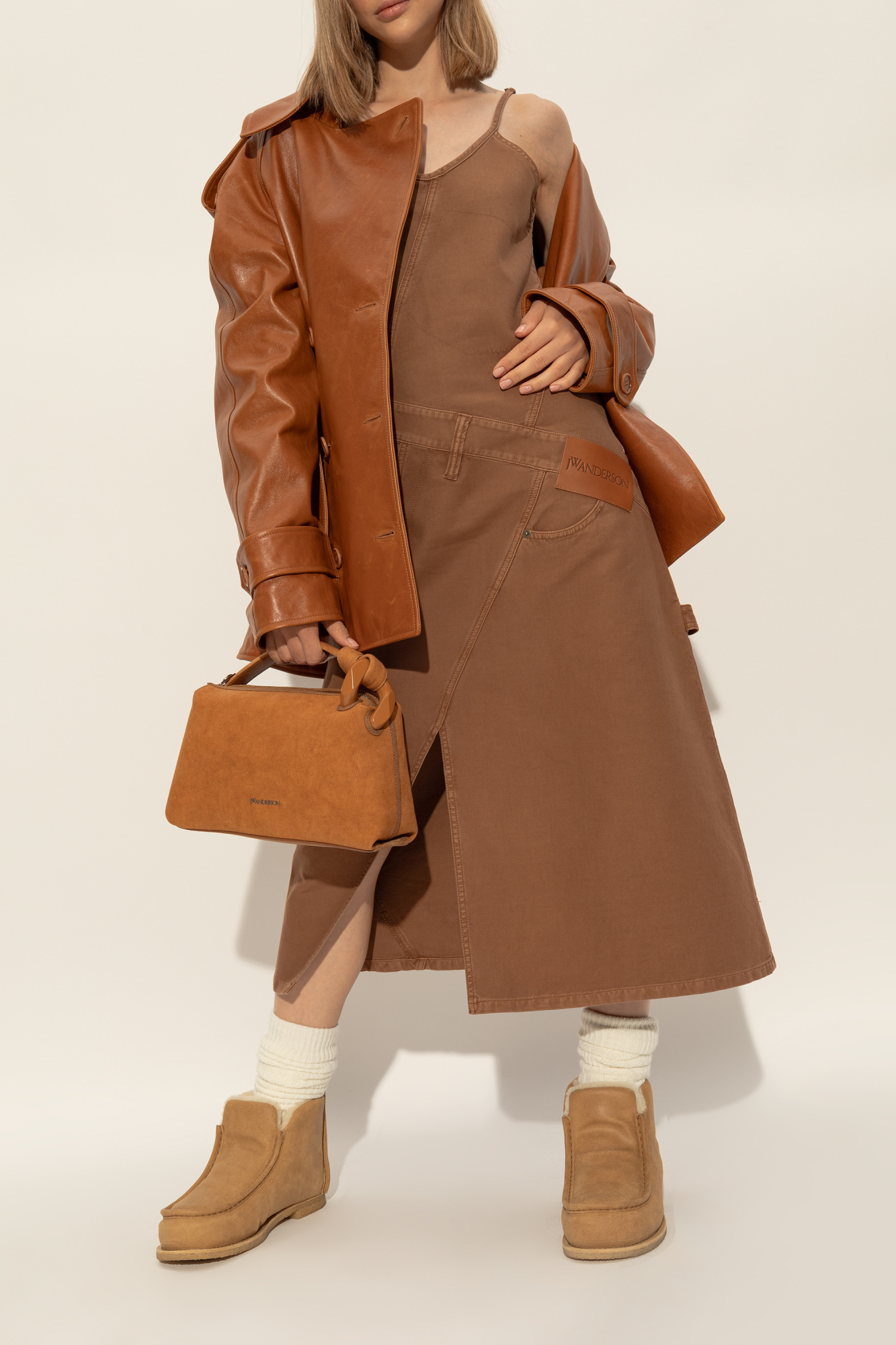 Jw Anderson Suede Ankle Boots In Brown