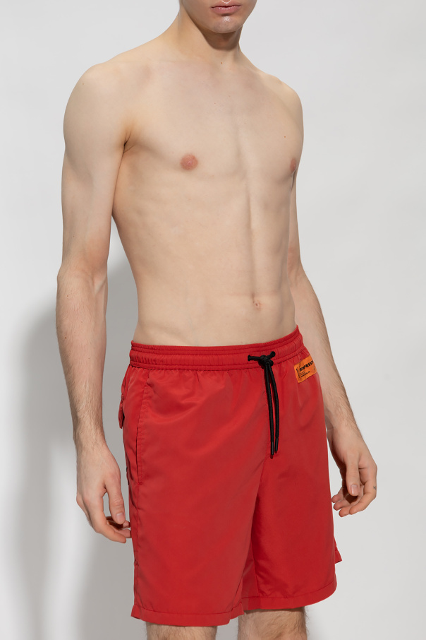 Heron Preston Elastic Swimming Trunks In Red