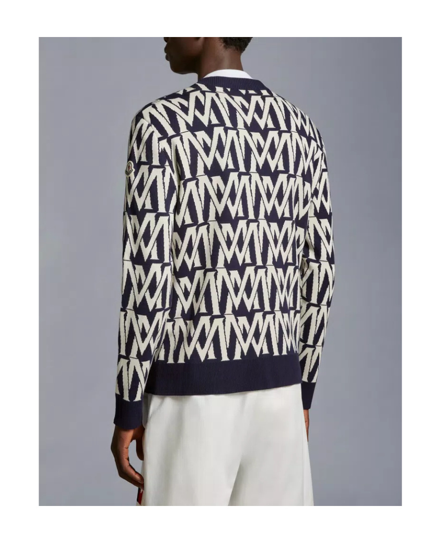 Shop Moncler Monogram Jacquard Jumper In Black