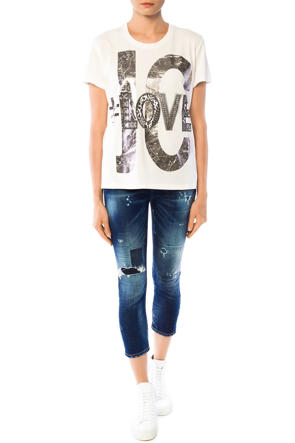 Dsquared2 Ripped Jeans With Details In Black