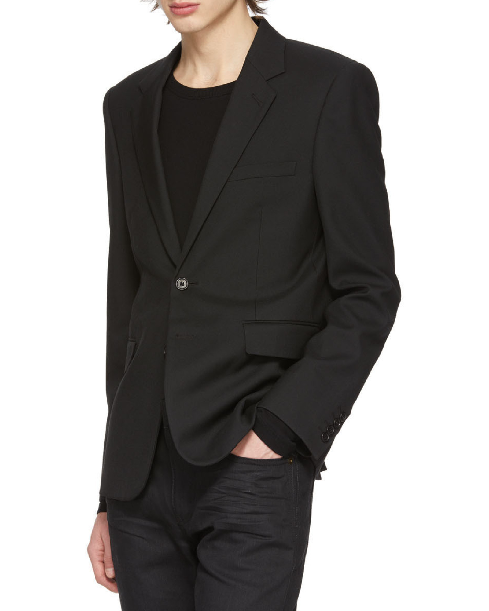 Saint Laurent Single-breasted Blazer In Black