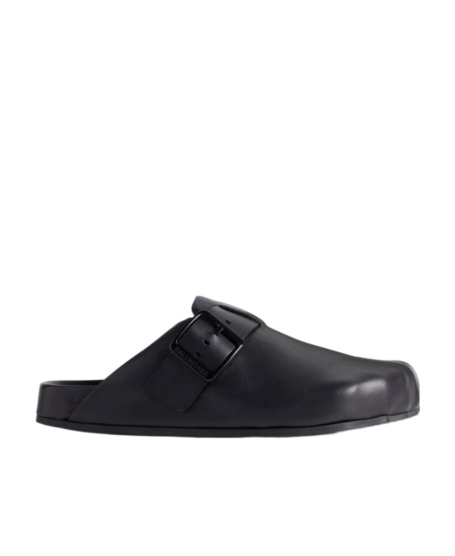 Balenciaga Sunday Leather Clogs In Black