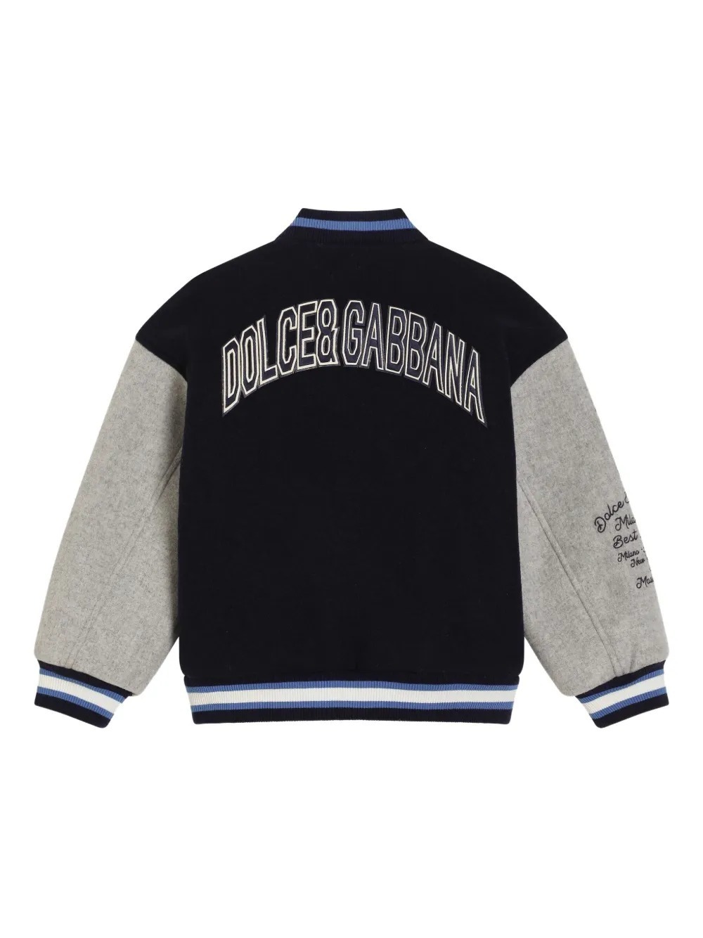 Dolce & Gabbana Logo-lettering Bomber Jacket In Black