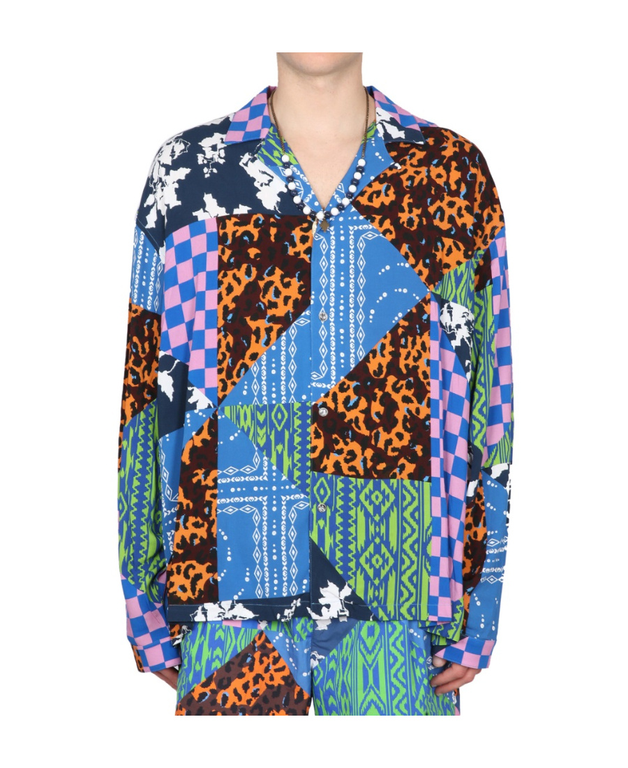 Marcelo Burlon County Of Milan Marcelo Burlon Hawaii Mix & Match Shirt In Blue