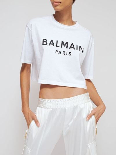 Shop Balmain Logo Short-sleeved T-shirt