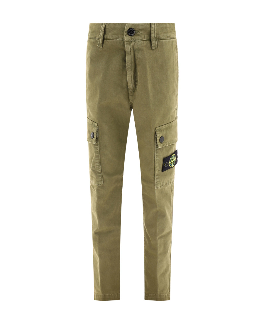 STONE ISLAND STONE ISLAND JUNIOR TAPERED LEG CARGO TROUSERS