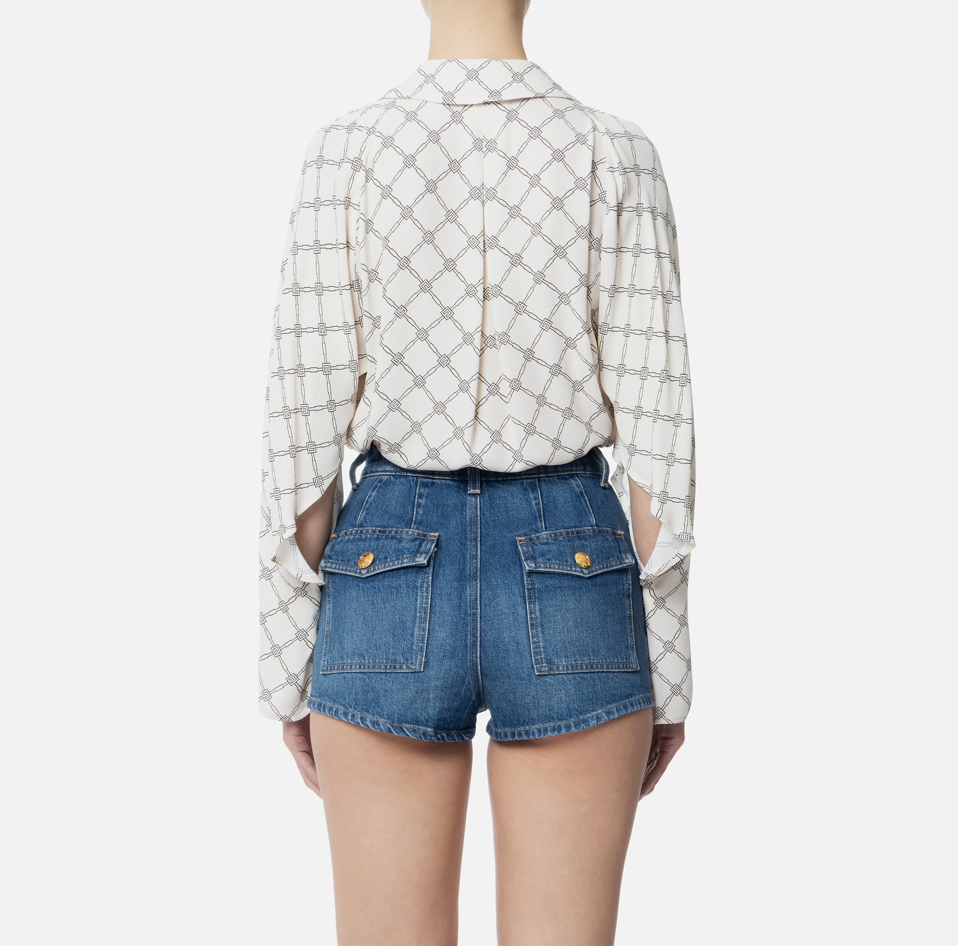 Shop Elisabetta Franchi Georgette Shirt In White