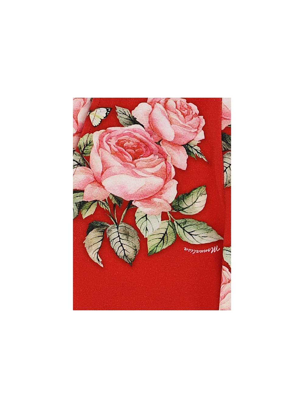 Monnalisa Rose Pattern Print Track Trousers In Red