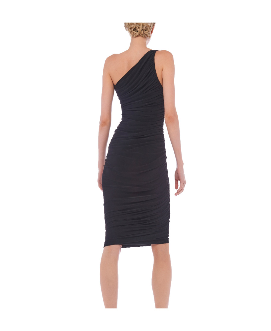 Shop Norma Kamali Diana One-shoulder Dress In Black