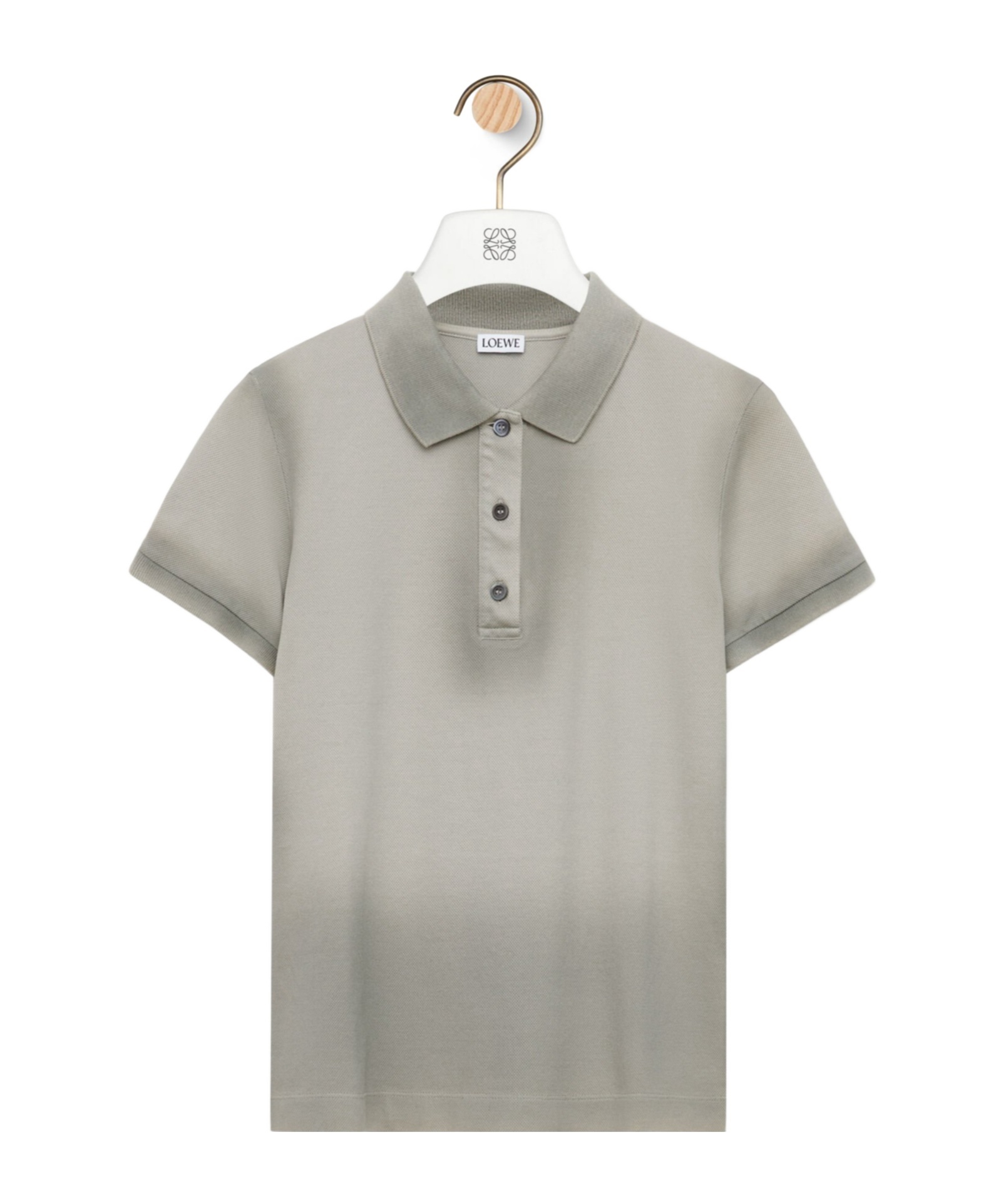 Loewe Faded-effect Short-sleeve Polo Shirt In Gray