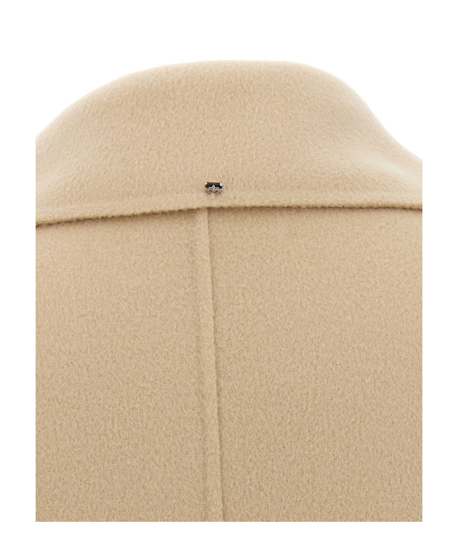 Sportmax Long-sleeved Coat With Belt In Nude