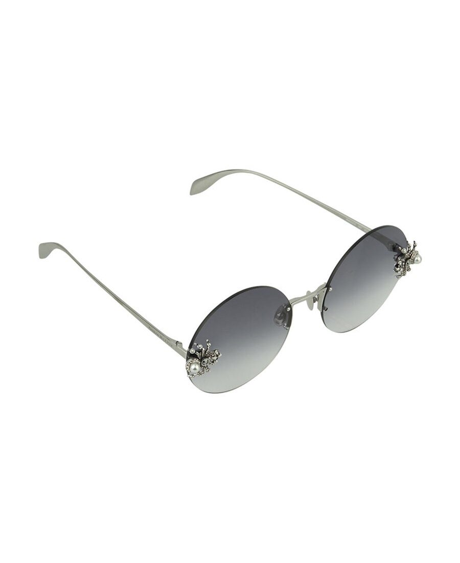 Alexander Mcqueen Jewelled Spider Sunglasses In Gray