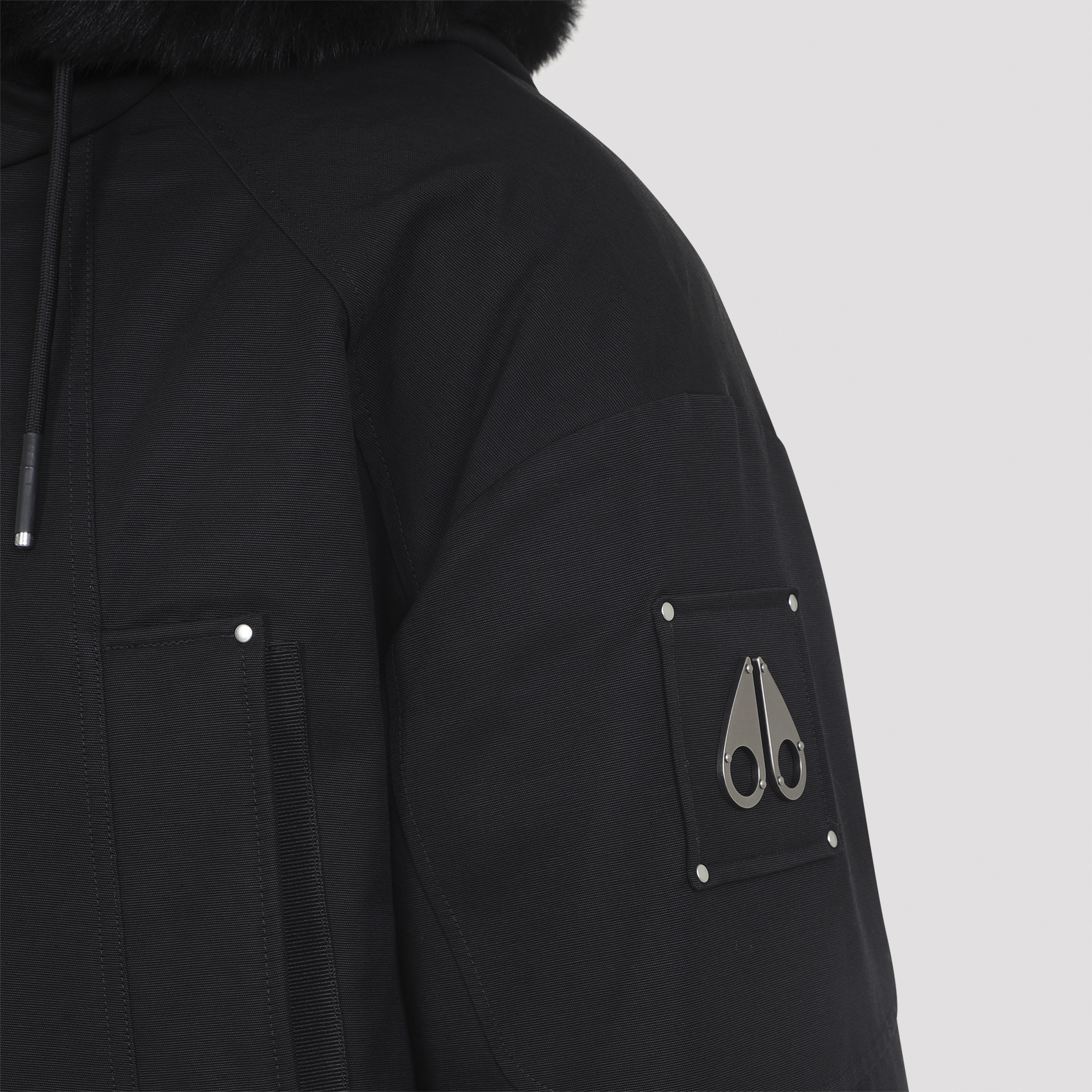 Moose Knuckles Dawson Parka With Detachable Fur Trim In Black